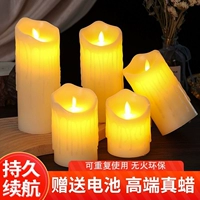 Светодиодная электронная свеча свеча, восковые слезы, моделирование парафиновой лампы свадебная бар романтическая зарядка USB