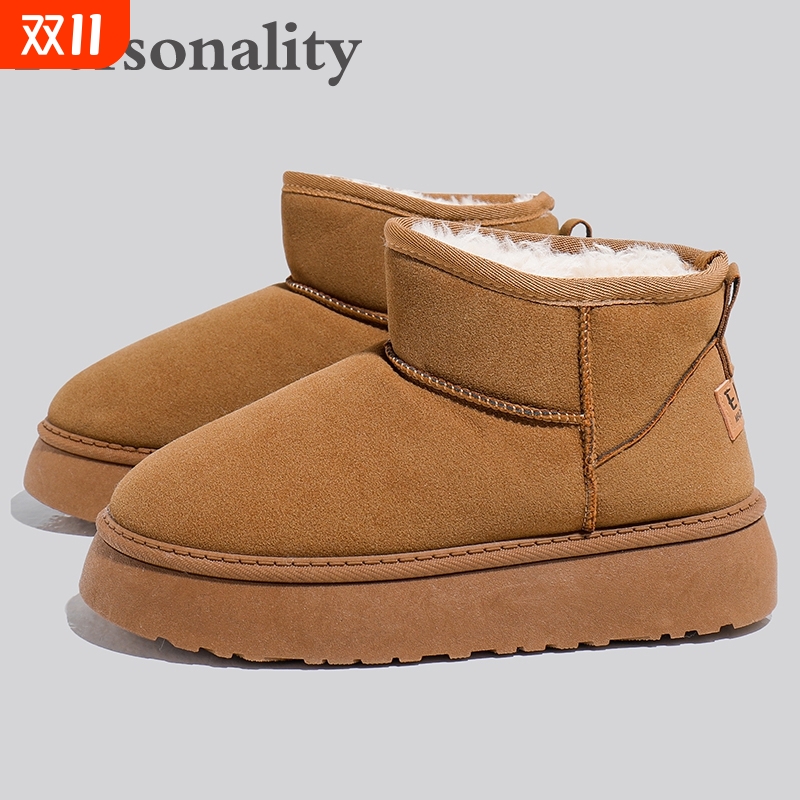 冬季保暖厚底短靴新款加绒