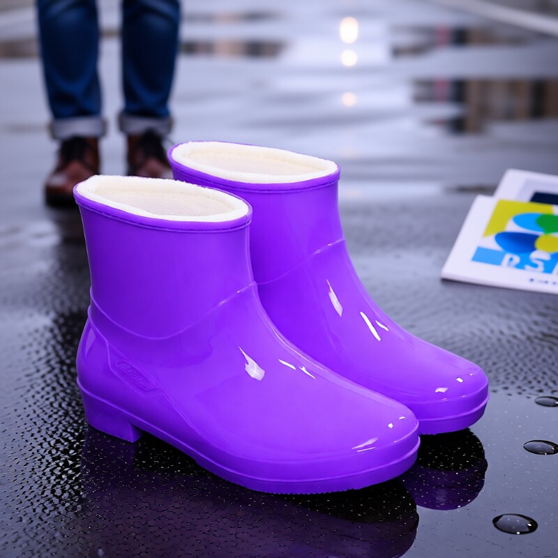 女士成人雨鞋雨靴防水鞋女水鞋学生水靴防滑厨房女士鞋套加绒夏季