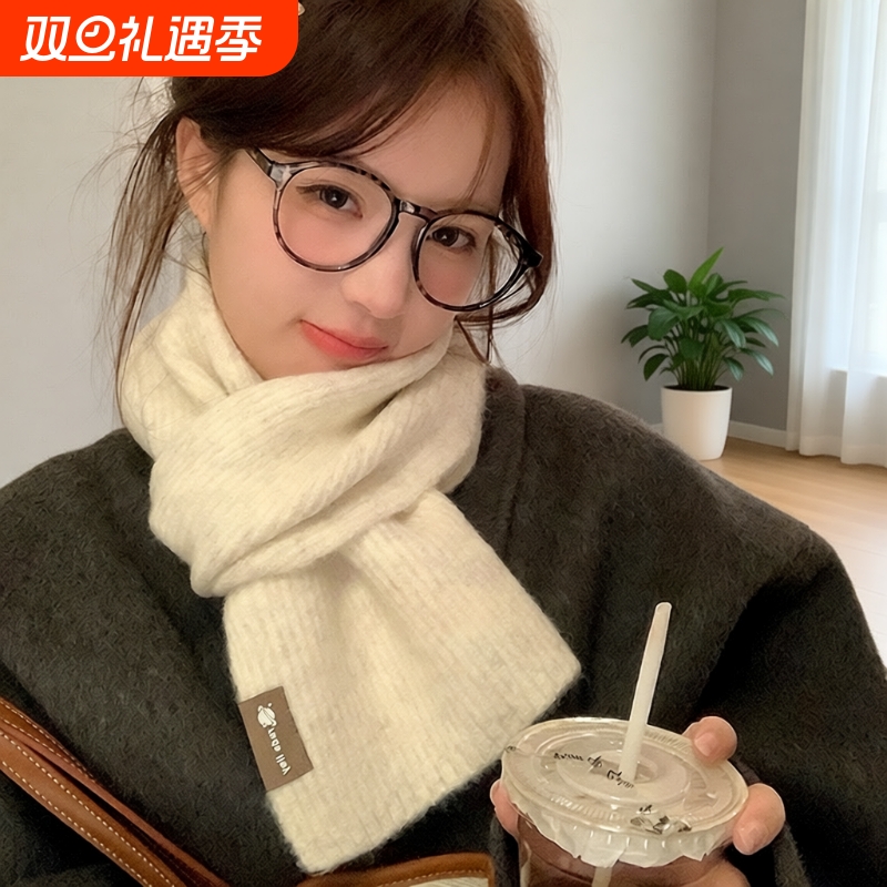 专柜品质新款高级感小围巾女冬季韩系氛围感学生含羊毛围脖男士