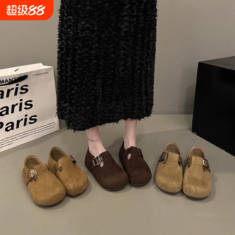 5cm厚底内增高全包勃肯鞋女2025秋季新款一脚蹬博肯懒人鞋 Y22