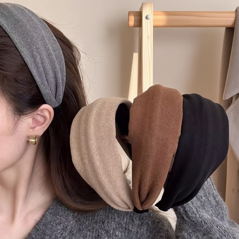 秋冬宽边绒面发箍女高颅顶压发洗脸发卡高级感时尚百搭头箍发饰