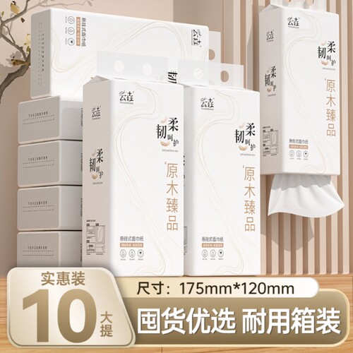 10000张共10大提悬挂式纸巾抽纸整箱实惠批发卫生纸餐巾面巾纸厕