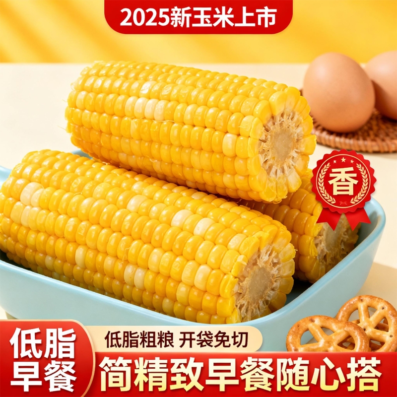 有机黄糯玉米棒真空袋即食甜糯