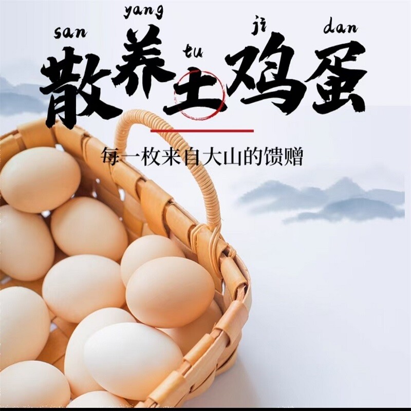正宗新鲜农家散养土鸡蛋柴鸡蛋笨鸡蛋草鸡蛋营养蛋45-55g/枚谷