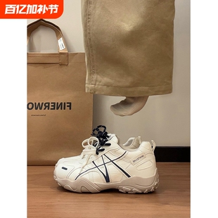 厚底内增高7cm德训鞋女2026新款春季休闲运动鞋老爹鞋阿甘小白鞋