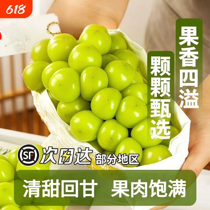 阳光玫瑰葡萄5斤晴王香印青提脆甜无籽大果当季水果现摘顺丰包邮