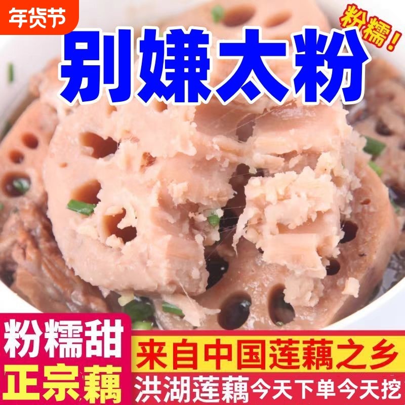 正宗湖北洪湖粉藕莲新鲜现挖煲汤粉藕湖藕面藕红藕粉糯米藕九孔藕