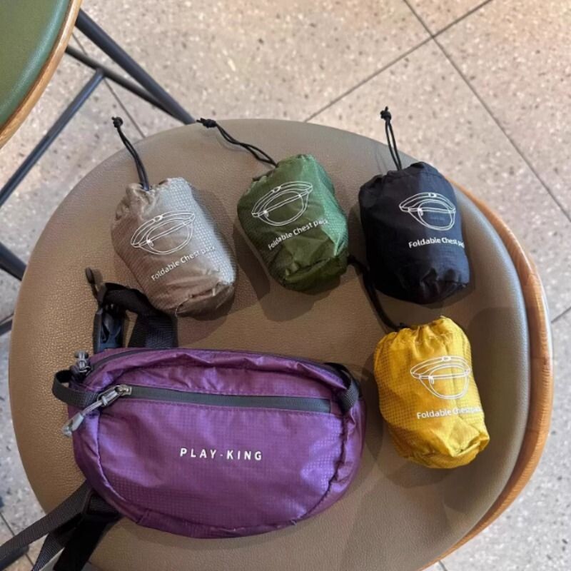可折叠腰包户外收纳防水尼龙布小包包跑步运动轻便斜挎轻量化胸包