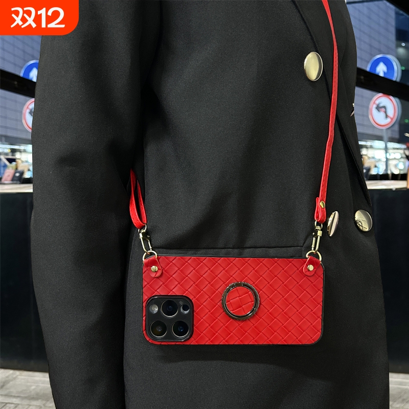 喜庆旋转支架可斜跨防摔手机壳