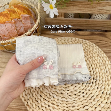 女童夏季薄款花边七分打底裤透气无骨儿童外穿洋气女宝宝婴儿裤子