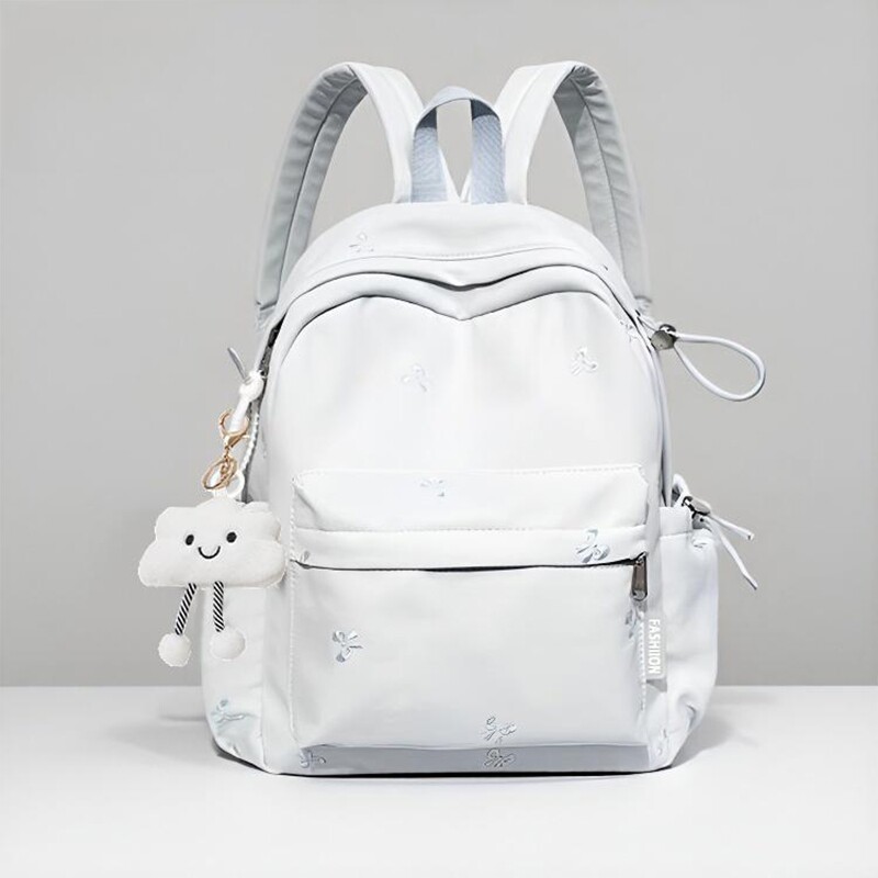 伊布古奇蝴蝶结轻便书包女学生小清新简约百搭双肩包森系少女背包