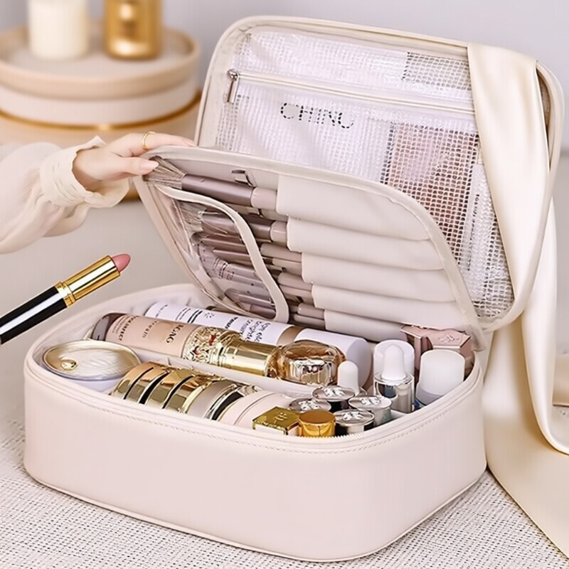 高端防水化妆包化妆品收纳包女大容量便携旅行洗漱包2025新款分区