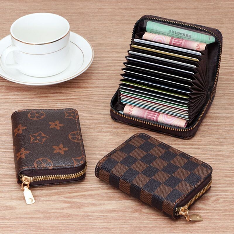 防盗刷卡包女士多卡位证件大容量卡夹小巧卡套零钱包防消磁风琴