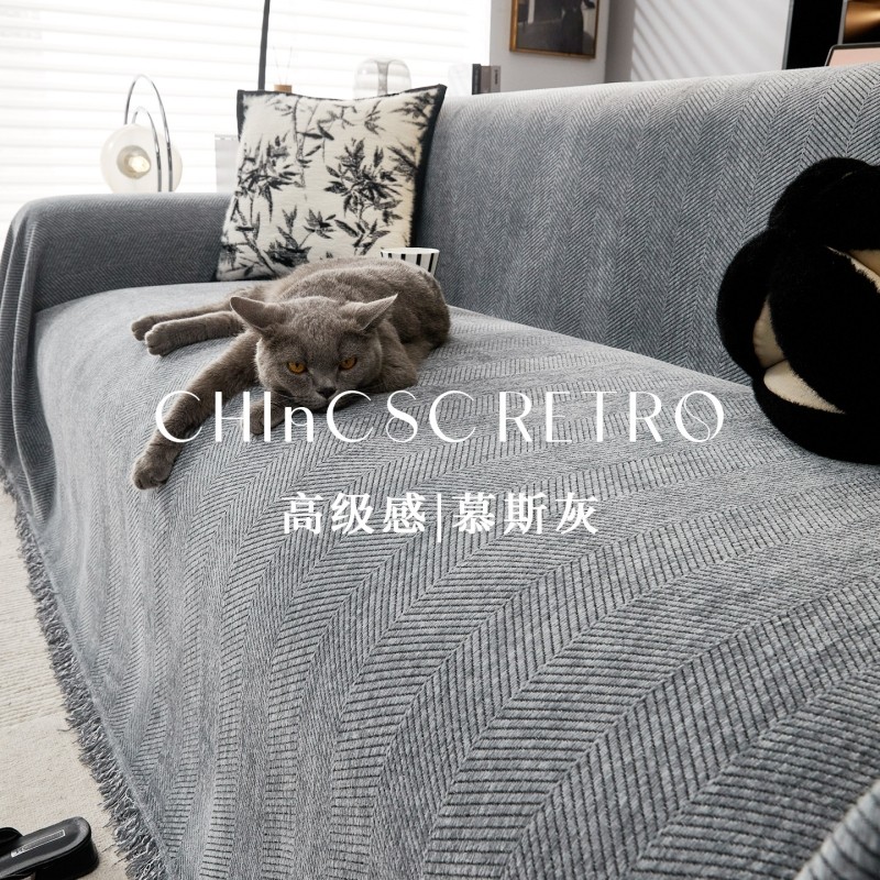 沙发盖布沙发巾四季通用雪尼尔2025新款懒人沙发全盖套罩毯防猫抓