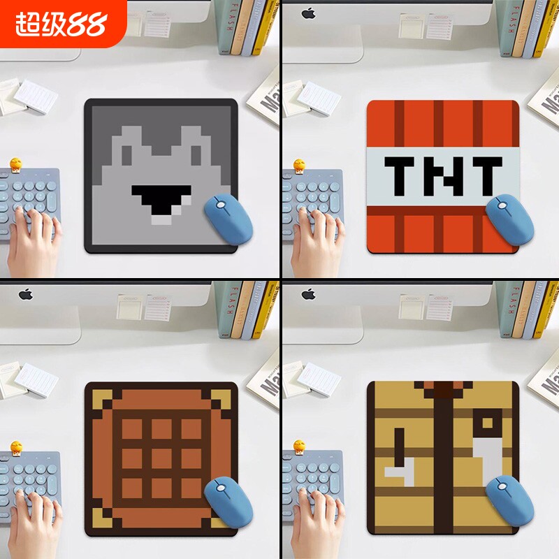 新款我的世界鼠标垫耐脏高颜值鼠标垫小号几何简约办公桌垫键盘垫