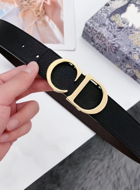 皮带真皮牛皮带CD扣休闲个性裤腰带3.5cm双面用荔枝纹