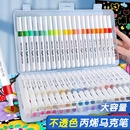 DIY涂鸦手绘防水不透色水彩笔咕卡 丙烯马克笔学生专用48色套装