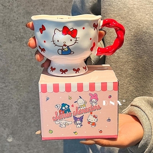 三丽鸥HelloKitty马克杯生日礼物伴手礼情侣水杯高颜值杯子正版