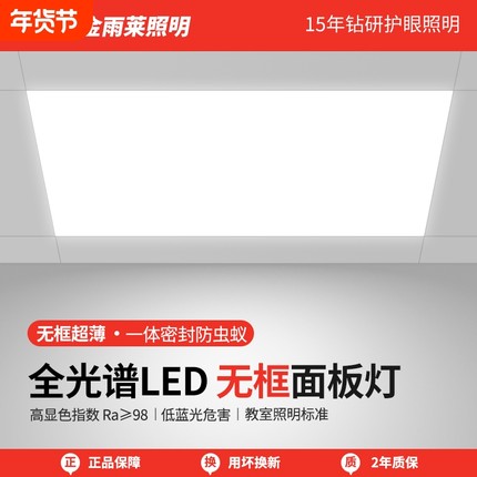 防水无边框厨房灯集成吊顶led灯30x60平板吸顶灯铝扣板灯300x600