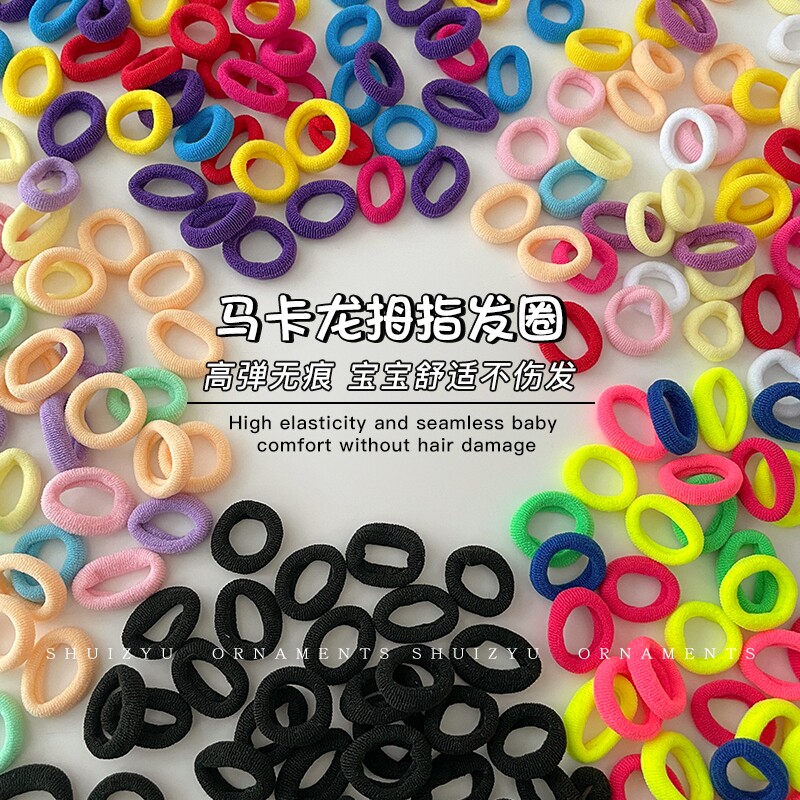 儿童小皮筋头绳发圈2024新款糖果色毛巾圈女孩扎辫子公主风高弹力