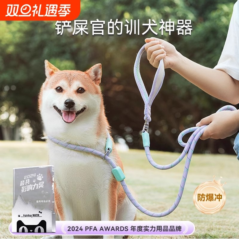 狗狗牵引绳防爆冲p绳p链遛狗绳狗链子小中大型犬栓训犬狗绳项圈
