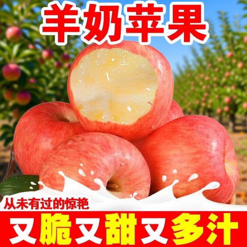 脆甜新鲜正宗山西万荣羊奶苹果应季红富士孕妇整箱水果回购多汁