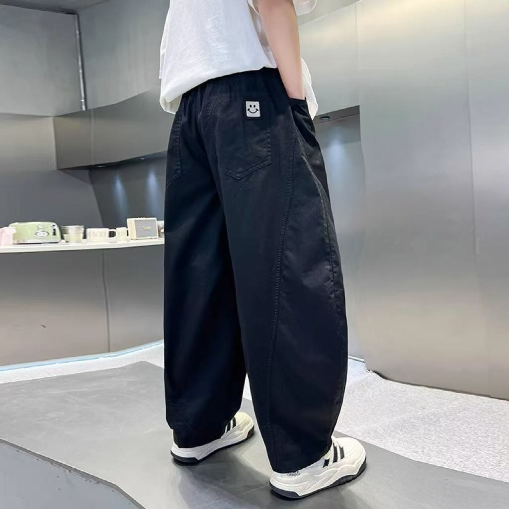 男童工装裤夏季防蚊裤2025新款中大童潮酷痞帅薄款休闲裤儿童裤子