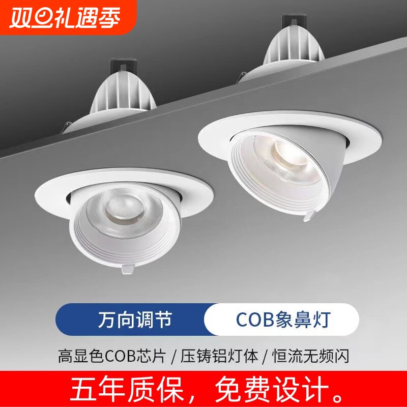 服装店COB象鼻灯洗墙防眩射灯商用嵌入式天花可调角度专用4500