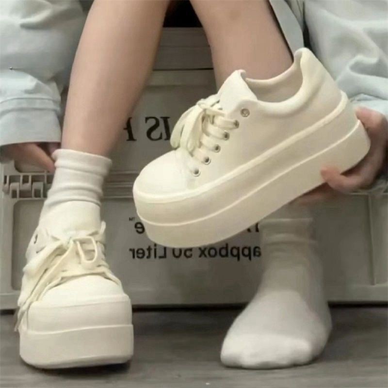 爆款大头厚底鞋松糕小白鞋女2025春季新款增高休闲鞋百搭运动板鞋