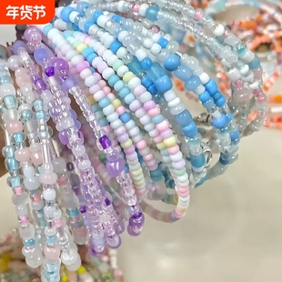 网红同款米珠手串:手链ins某抖同款diy米珠手串百搭diy手串高颜值