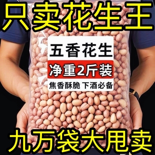 正宗山东五香花生米烤花生脱油蒜香下酒菜炒新货官方旗舰店新鲜