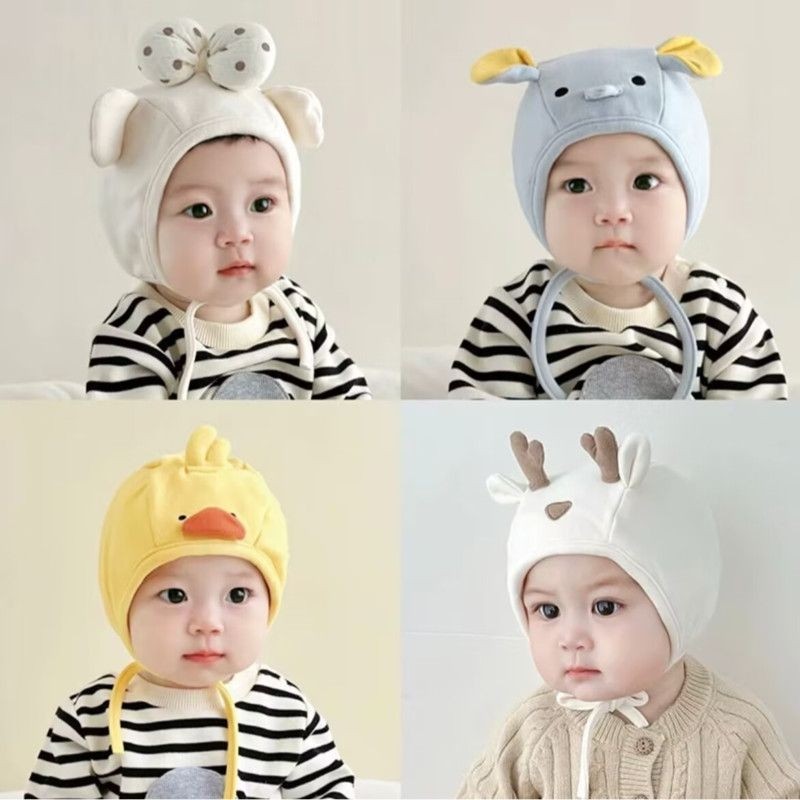 宝宝帽子秋冬季男女婴儿超萌可爱婴幼儿小猪新生棉质护卤门胎帽