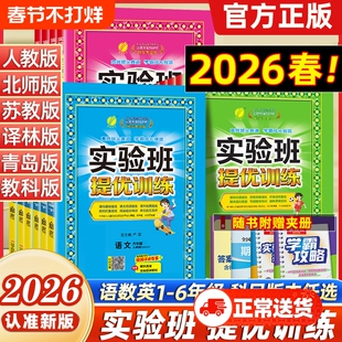 2026春实验班提优训练小学一二年级三四年级五六年级上册下册语文数学英语人教版苏教版教材同步训练练习册课时作业PP译林版外研版