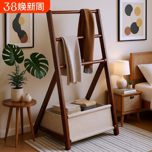 挂衣架落地卧室家用房间室内双杆