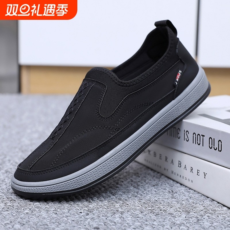 老北京布鞋男防滑老人鞋中老年爸爸鞋软底休闲运动鞋健步春秋男鞋