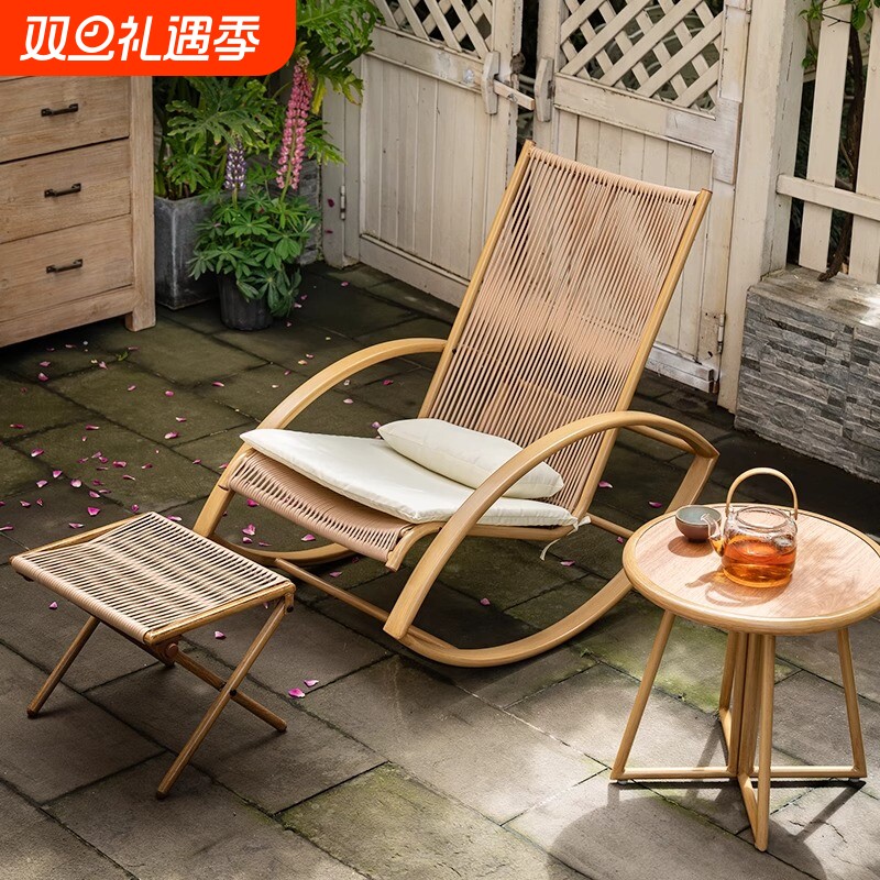 民宿酒店露台逍遥椅户外室外单人摇椅庭院花园露天摇摇椅防雨防晒