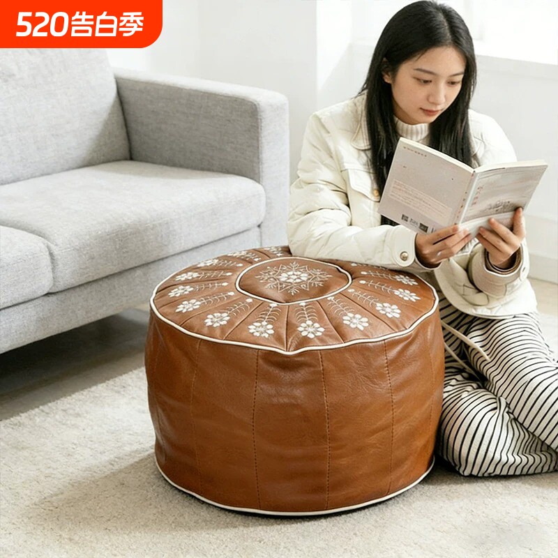 皮墩墩收纳坐墩旧衣服填充沙发套客厅卧室地上蒲团坐垫收纳凳矮凳