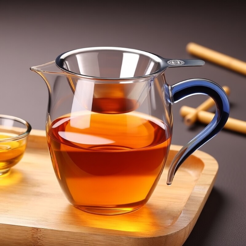 公道杯透明泡茶功夫茶具配件分茶器茶漏套装茶道加厚玻璃茶滤公杯