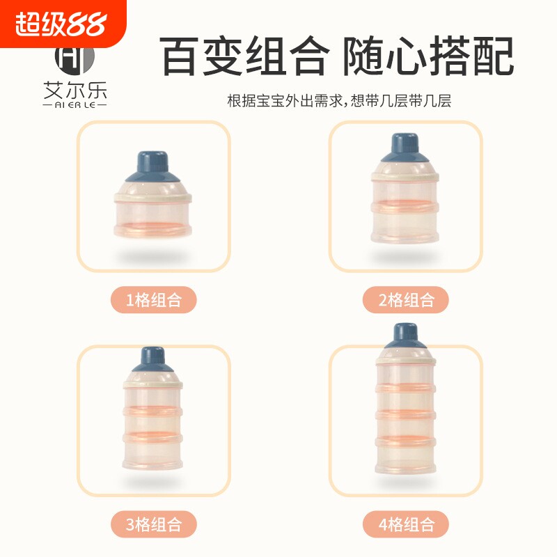 婴儿奶粉盒外出分装盒宝宝辅食盒便携奶瓶食品级收纳盒米粉零食图片