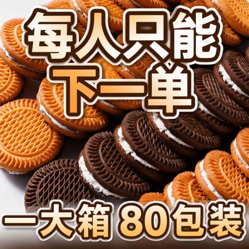 奶油夹心饼干整箱老式怀旧营养早餐休闲散装小零食好吃巧克力多种