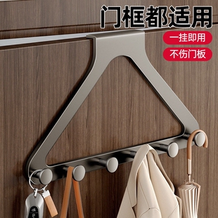 门后挂衣架挂钩免打孔置物架卧室高门上衣服挂衣钩门口背条式挂架