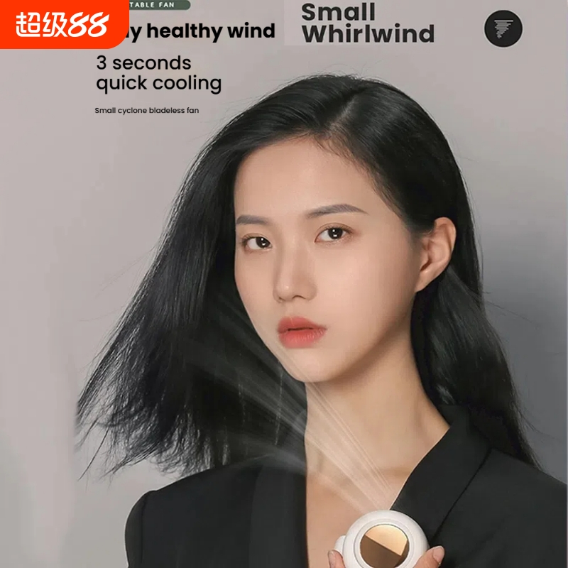 夏季爆款小旋风迷你MF019可爱小型风扇USB随身挂腰懒人便携户外三挡风力卡扣式简约无叶风扇