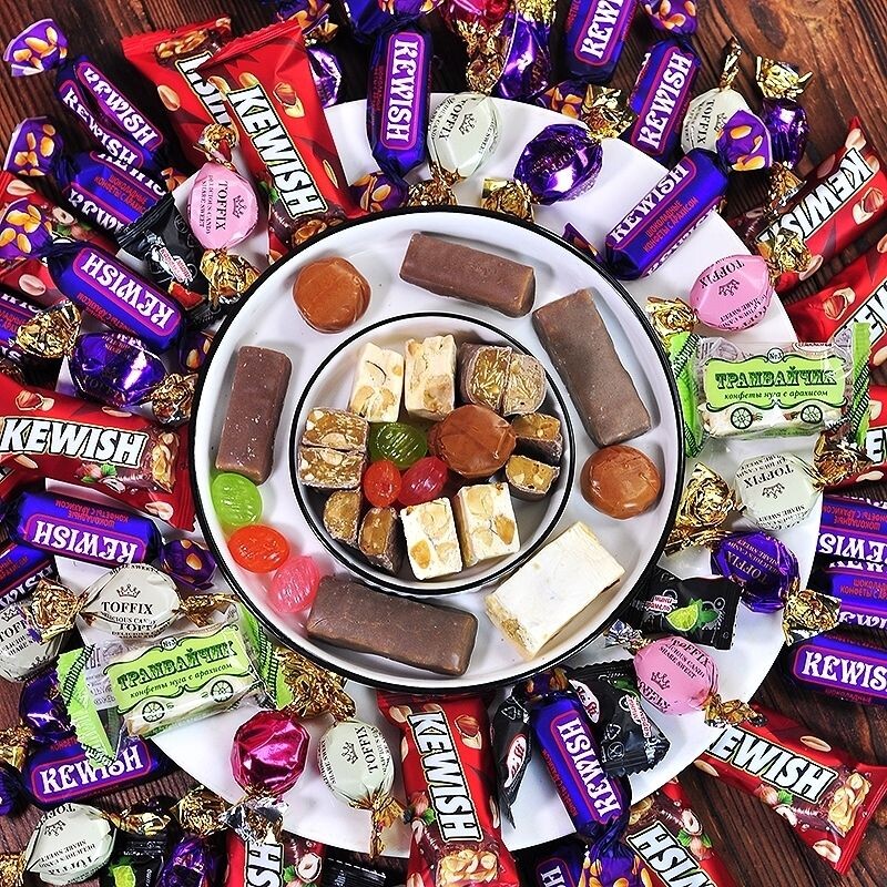 俄罗斯风味混合糖巧克力多种口味夹心软牛扎旗舰店