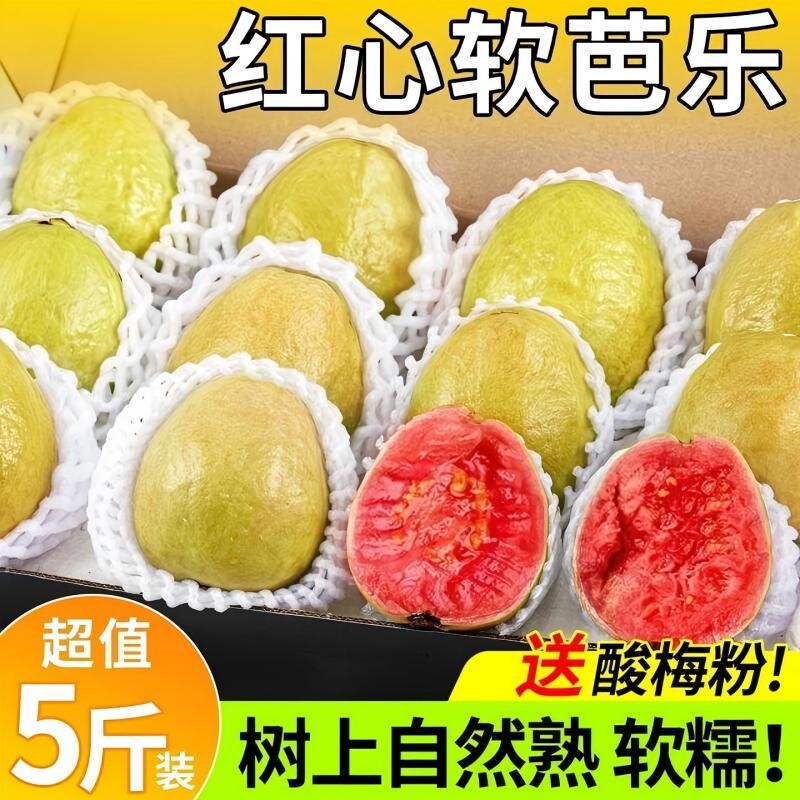 红心芭乐水果新鲜包邮番石榴巴乐福建5斤大果软糯脆甜胭脂红整箱