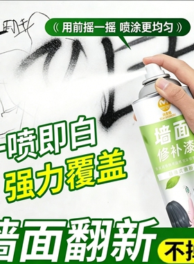 墙面自喷漆白色乳胶漆室内家用墙壁体修复翻新遮盖涂鸦修补膏白漆