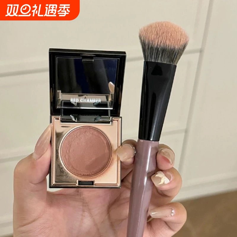斜坡腮红刷点彩刷子液体腮红膏修容粉底刷软毛沧州化妆师专用新手