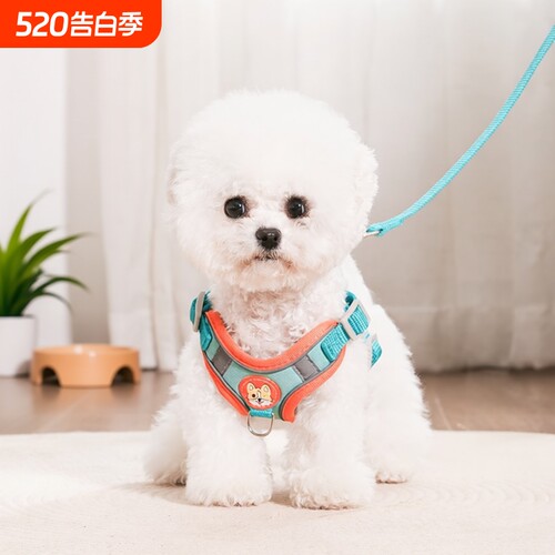狗狗牵引绳背心式胸背遛狗绳子泰迪小型犬胸背带四季通用防爆冲