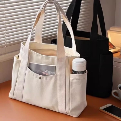 大容量托特帆布包女2026新款上班高颜值通勤百搭学生单肩手提包包