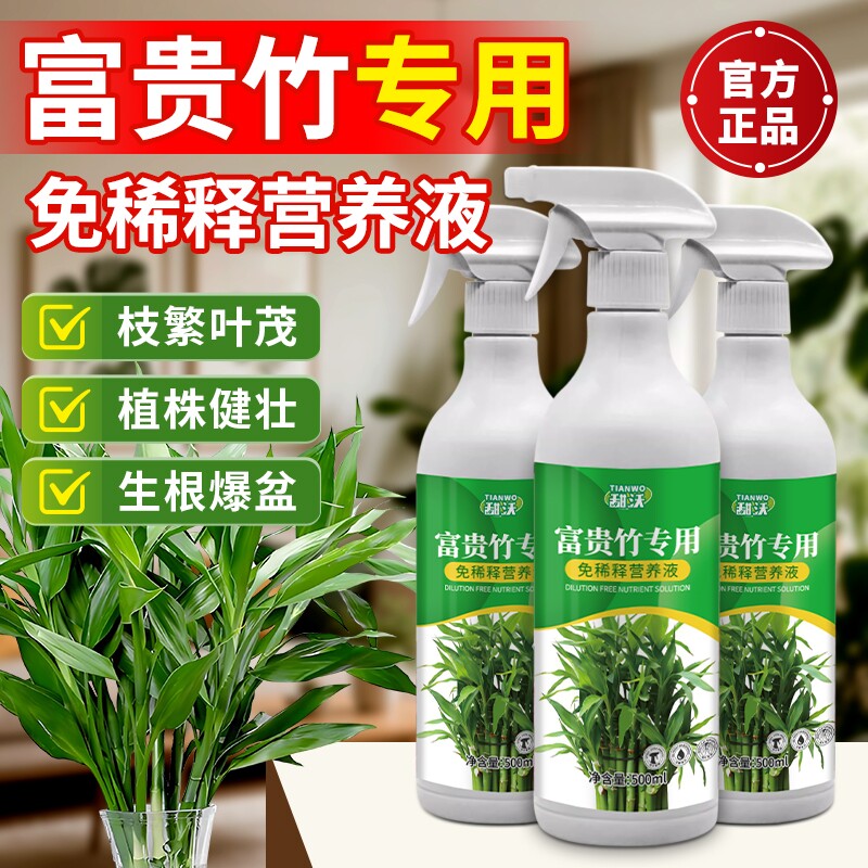 富贵竹营养液水培专用促生根治叶子发黄水养节节高绿植盆栽通用型